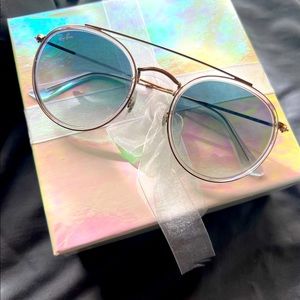 Ray-Ban Blue and Gold Sunglasses